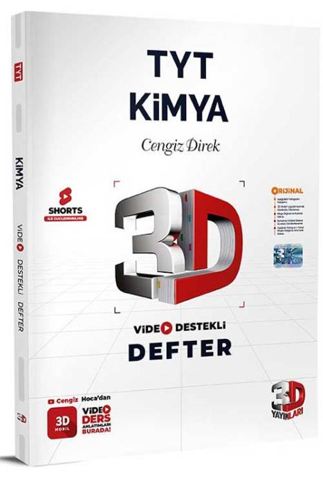 2024 TYT 3D Kimya Video Destekli Defter 3D Yayınları