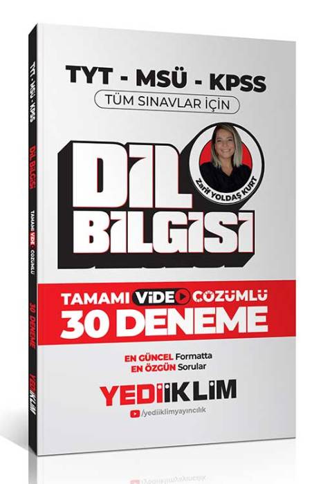 2024 TYT-MSÜ-KPSS Dil Bilgisi Tamamı Video Çözümlü 30 Deneme Yediiklim Yayınları