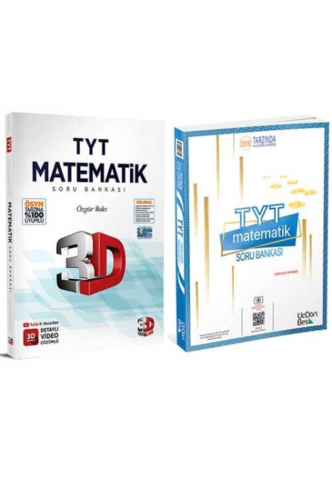 2024 YKS TYT Matematik Soru Bankası Seti 3D Yayınları ve Üçdörtbeş Yayınları