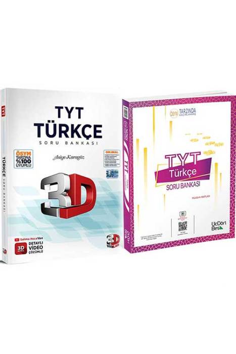 2024 YKS TYT Türkçe Soru Bankası Seti 3D ve Üçdörtbeş Yayınları