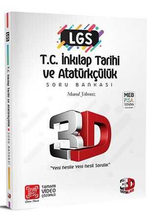 3D LGS T.C. İnkılap Tarihi ve Atatürkçülük Soru Bankası Tamamı Video Çözümlü 3D Yayınları