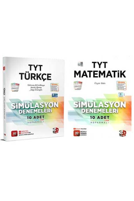 3D TYT Türkçe-Matematik Tamamı Video Çözümlü Simülasyon Denemeleri Seti