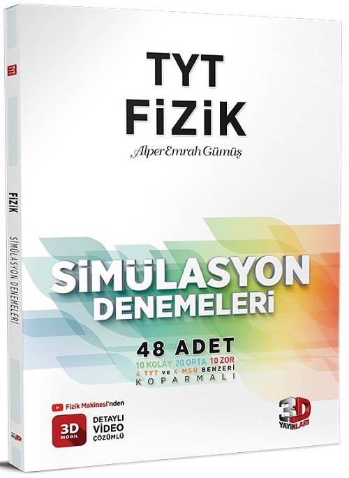 3D Yayınları YKS TYT Fizik Simülasyon 48 Deneme 3D Yayınları