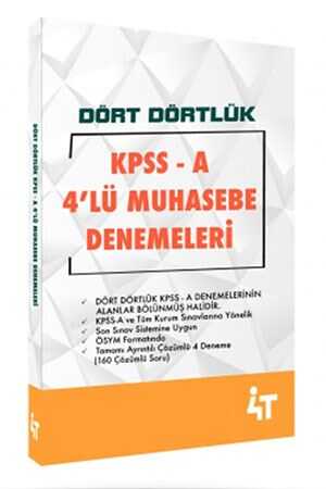 4T 2020 Dört Dörtlük KPSS A Grubu 4'lü Muhasebe Denemeleri 4T Yayınları