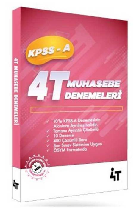 4T KPSS A Grubu Muhasebe 10 Deneme Çözümlü 3. Baskı 4T Yayınları