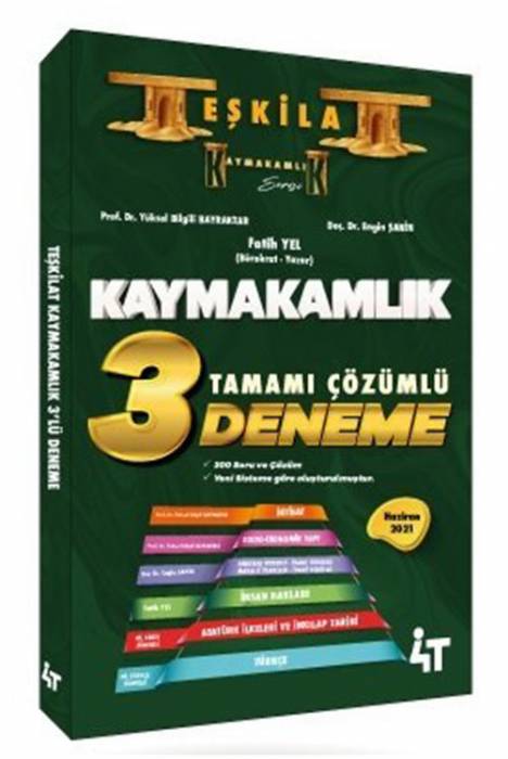 4T Kaymakamlık TEŞKİLAT 3 Deneme Çözümlü 4T Yayınları