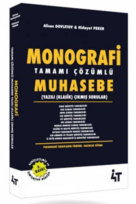 A Grubu Muhasebe MONOGRAFİ Çıkmış Sorular Çözümlü 3. Baskı 4T Yayınları