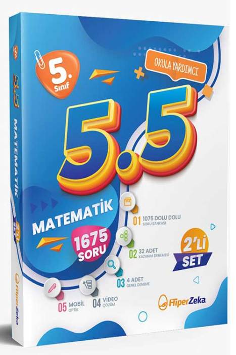 5. Sınıf 5.5 Matematik Soru Bankası ve Deneme Kitabı Hiper Zeka Yayınları