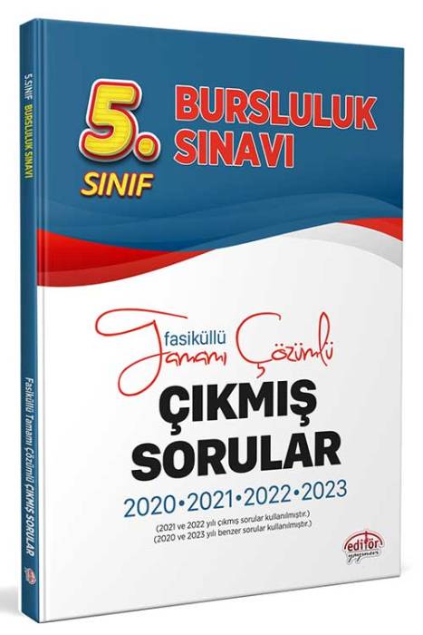 5. Sınıf Bursluluk Sınavı 3 Yıl Çıkmış Sorular Çözümlü Editör Yayınları