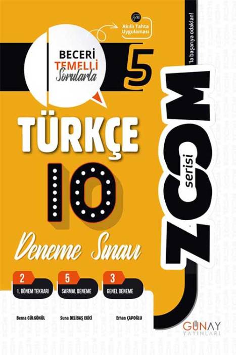 5. Sınıf Türkçe 10 Deneme Zoom Serisi Günay Yayınları