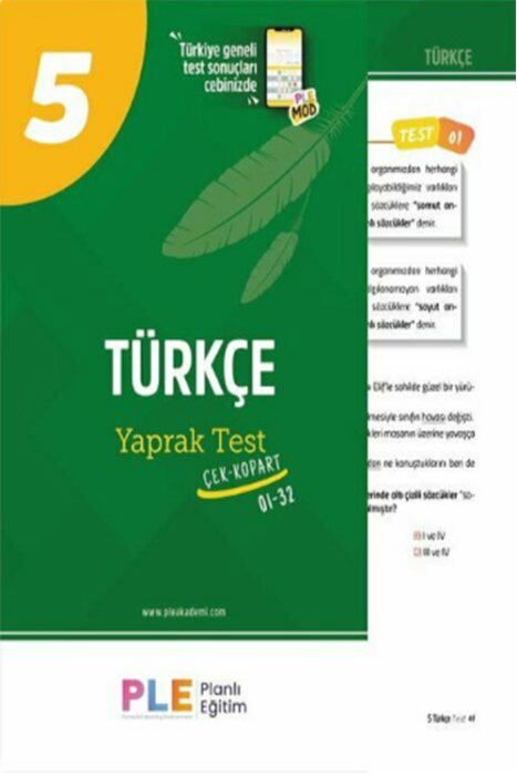 5. Sınıf Türkçe 32 Yaprak Test Birey Yayınları