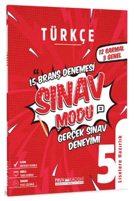 5. Sınıf Türkçe Sınav Modu 15 Deneme Pruva Akademi Yayınları