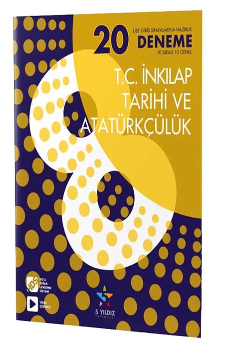 5 Yıldız 8. Sınıf LGS İnkilap Tarihi ve Atatürkçülük 20'li Deneme 5 Yıldız Yayınları
