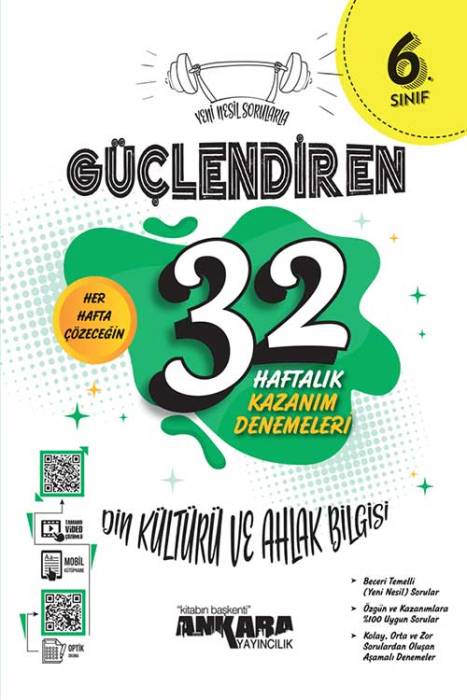 6. Sınıf Güçlendiren 32 Haftalık Din Kültürü ve Ahlak Bilgisi Kazanım Denemeleri Ankara Yayıncılık