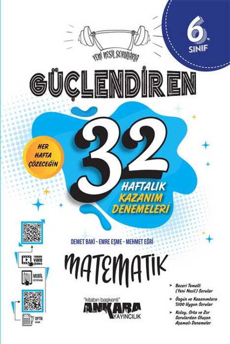 6. Sınıf Güçlendiren 32 Haftalık Matematik Kazanım Denemeleri Ankara Yayıncılık