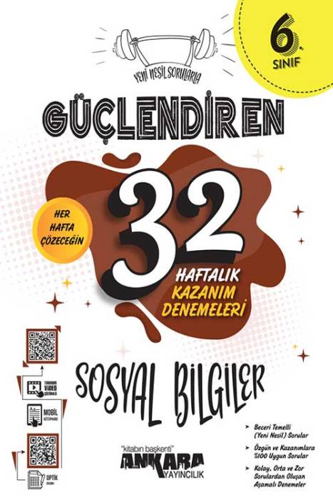 6. Sınıf Güçlendiren 32 Haftalık Sosyal Bilgiler Kazanım Denemeleri Ankara Yayıncılık