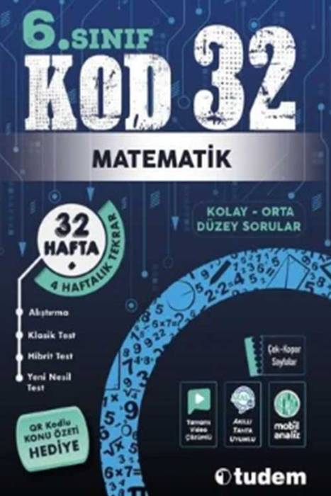 6. Sınıf Matematik Kod 32 Tekrar Testleri Tudem Yayınları