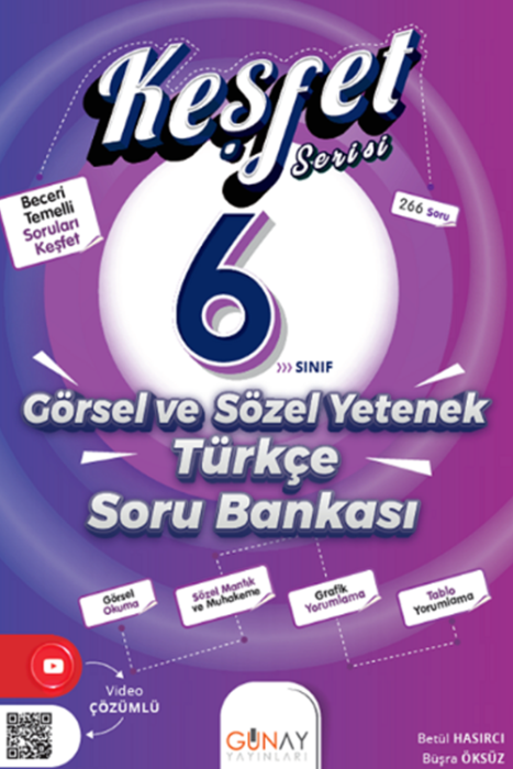 6. Sınıf Türkçe Görsel ve Sözel Yetenek Keşfet Soru Bankası Günay Yayınları