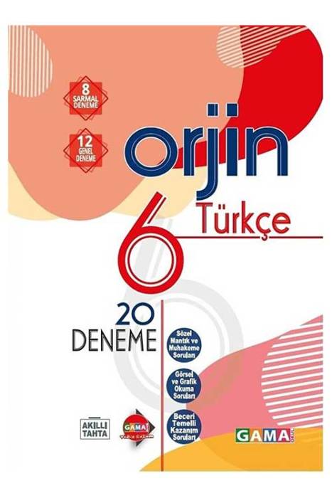 6.Sınıf Orjin Türkçe 20 Deneme Gama Yayınları