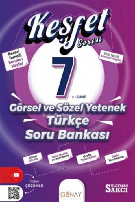 7. Sınıf Görsel ve Sözel Yetenek Türkçe Keşfet Soru Bankası Günay Yayınları
