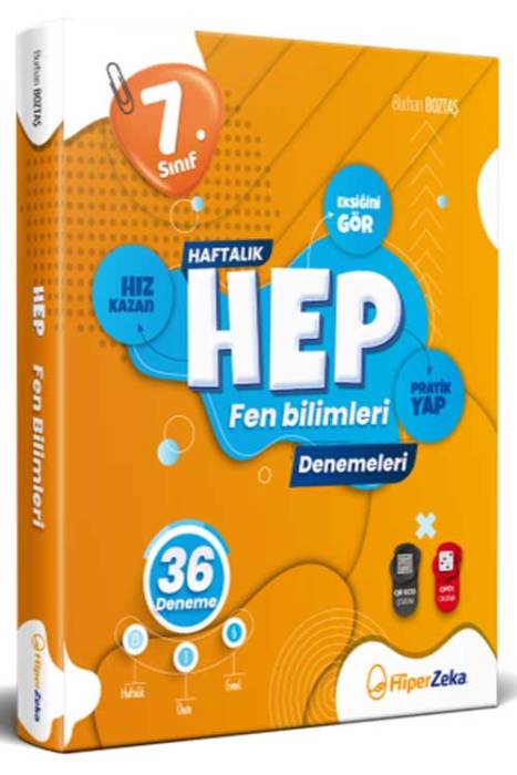 7. Sınıf Haftalık HEP Fen Bilimleri 36 Deneme Hiper Zeka Yayınları