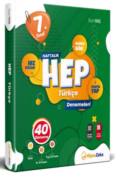 7. Sınıf Haftalık HEP Türkçe 40 Deneme Hiper Zeka Yayınları