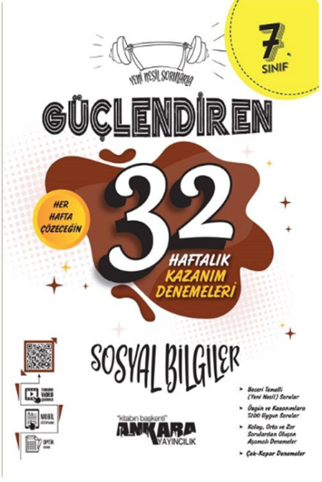 7. Sınıf Sosyal Bilgiler Güçlendiren 32 Haftalık Kazanım Denemeleri Ankara Yayıncılık