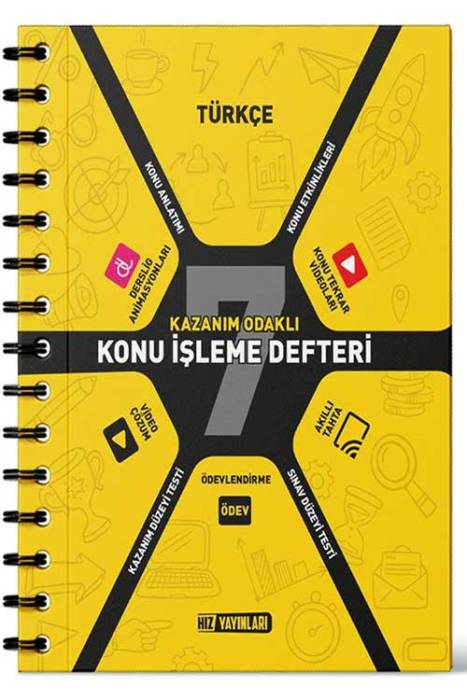 7. Sınıf Türkçe Konu İşleme Defteri Hız Yayınları