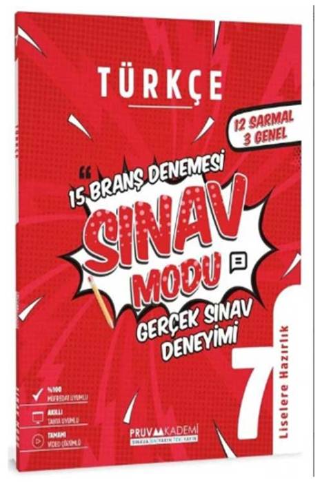 7. Sınıf Türkçe Sınav Modu 15 Deneme Pruva Akademi Yayınları