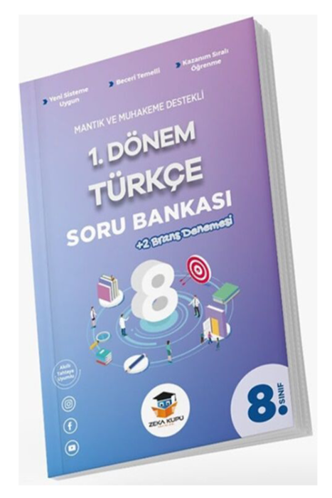 8. Sınıf 1. Dönem Türkçe Soru Bankası Zeka Küpü Yayınları