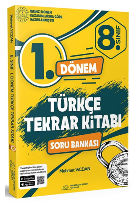 8. Sınıf 1. Dönem Türkçe Tekrar Kitabı Soru Bankası Paragrafın Şifresi Kitapçılık