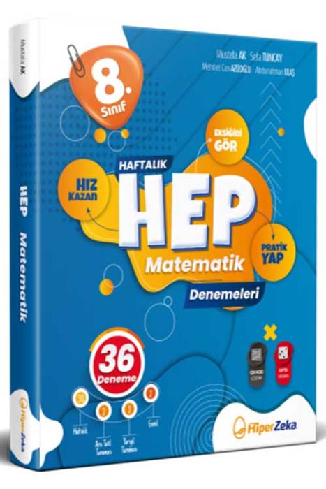 8. Sınıf Haftalık HEP Matematik 36 Deneme Hiper Zeka Yayınları