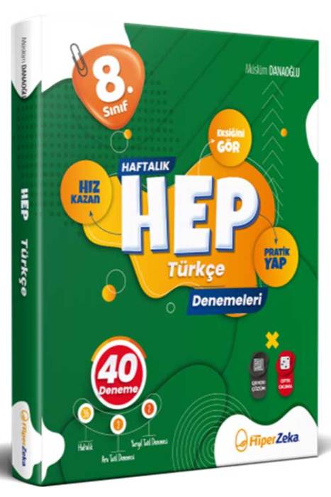 8. Sınıf Haftalık HEP Türkçe 40 Deneme Hiper Zeka Yayınları