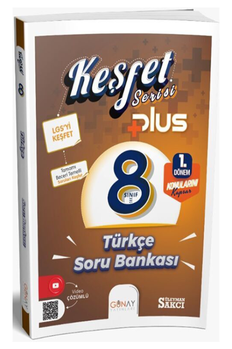8. Sınıf Keşfet Plus Serisi Türkçe 1. Dönem Soru Bankası Günay Yayınları