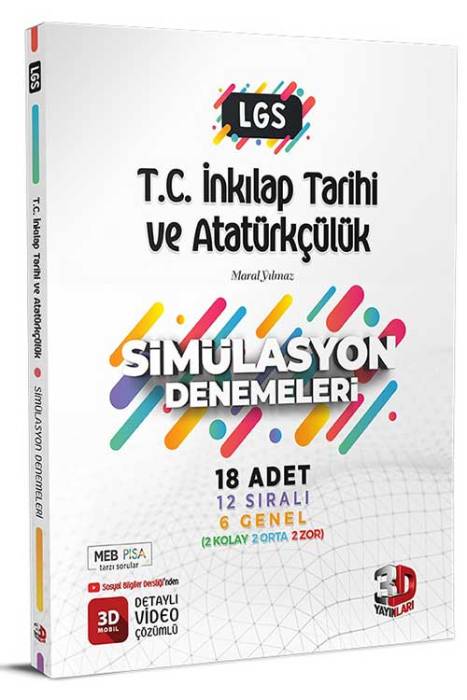 8. Sınıf LGS T.C. İnkılap Tarihi ve Atatürkçülük Simülasyon 18 Deneme 3D Yayınları