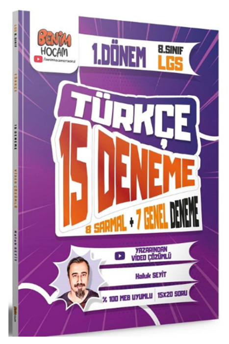 2023 8. Sınıf LGS Türkçe 1. Dönem 15 Deneme Video Çözümlü Benim Hocam Yayınları