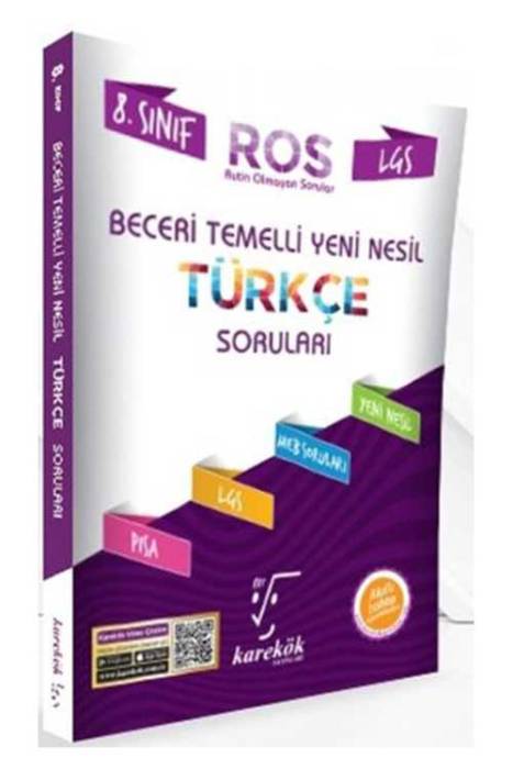 8. Sınıf LGS Türkçe ROS Beceri Temelli Yeni Nesil Soru Bankası Karekök Yayınları
