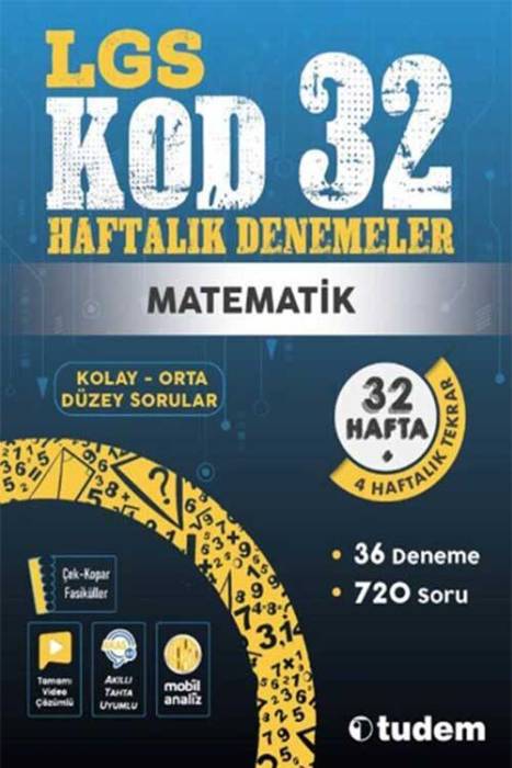 8. Sınıf Matematik Kod 32 Haftalık Denemeleri Tudem Yayınları