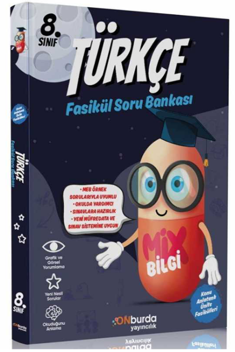 8. Sınıf Mix Bilgi Türkçe Konu Özetli Fasikül Soru Bankası Onburda Yayınları