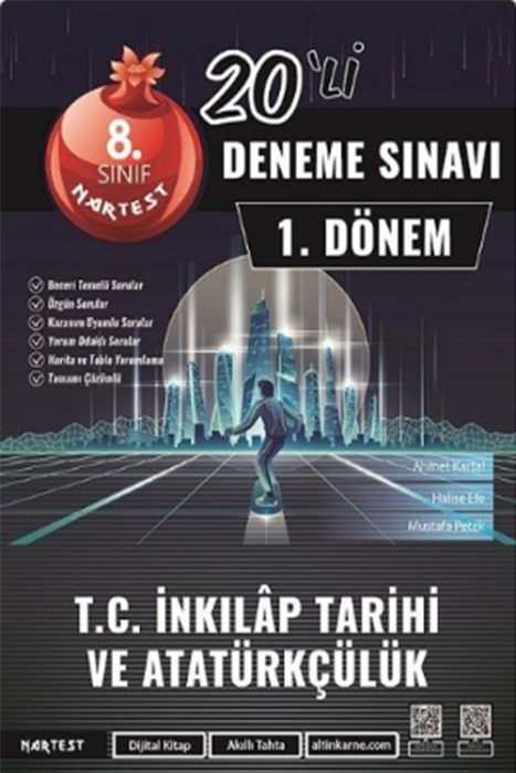 8. Sınıf TC İnkılap Tarihi ve Atatürkçülük 1. Dönem Mod 20 Deneme Nartest Yayınları