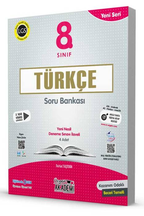 8. Sınıf Türkçe Soru Bankası + 4 Deneme Sınavı İlaveli Üçgen Akademi Yayınları