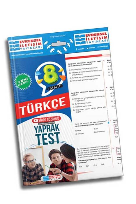 8. Sınıf Türkçe Video Çözümlü Yaprak Test Evrensel İletişim Yayınları