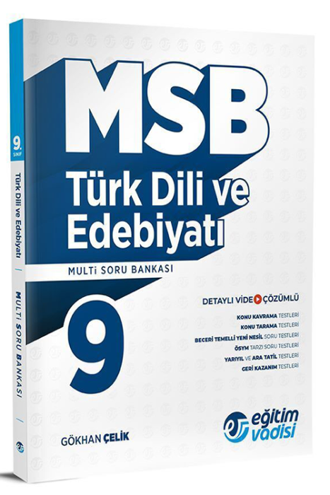 9. Sınıf Türk Dili Ve Edebiyatı Güncel MSB Multi Soru Bankası Eğitim Vadisi Yayınları