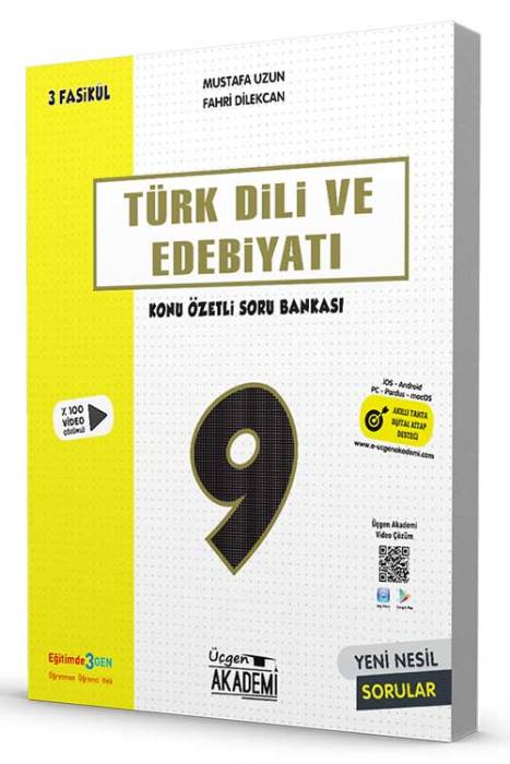 9. Sınıf Türk Dili ve Edebiyatı Konu Özetli Soru Bankası 3 Fasikül Üçgen Akademi Yayınları