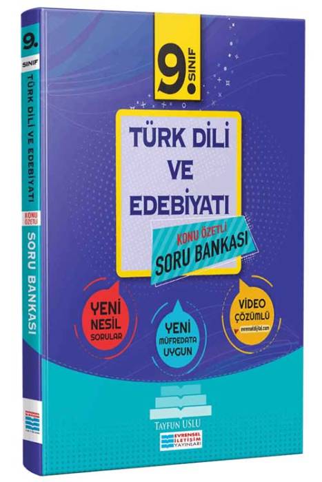 9. Sınıf Türk Dili ve Edebiyatı Konu Özetli Video Çözümlü Soru Bankası Evrensel İletişim Yayınları