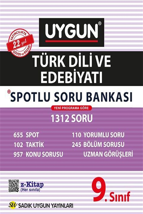 9. Sınıf Türk Dili ve Edebiyatı Spotlu Soru Bankası Sadık Uygun Yayınları