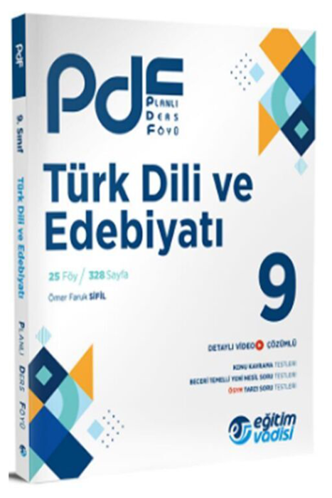 9. Sınıf Türk Dili ve Edebyatı PDF Planlı Ders Föyü Eğitim Vadisi Yayınları
