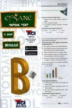 Açı 11.Sınıf EFSANE Biyoloji Çek Kopart Yaprak Test Açı Yayınları - Thumbnail