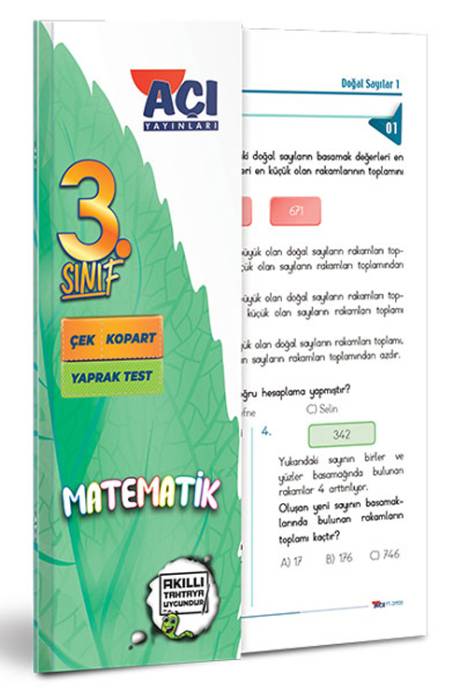 Açı 3. Sınıf Matematik Çek Kopart Yaprak Test Açı Yayınları