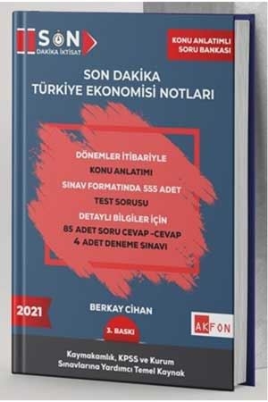 Akfon 2021 SON DAKİKA Türkiye Ekonomisi Notları Akfon Yayınları